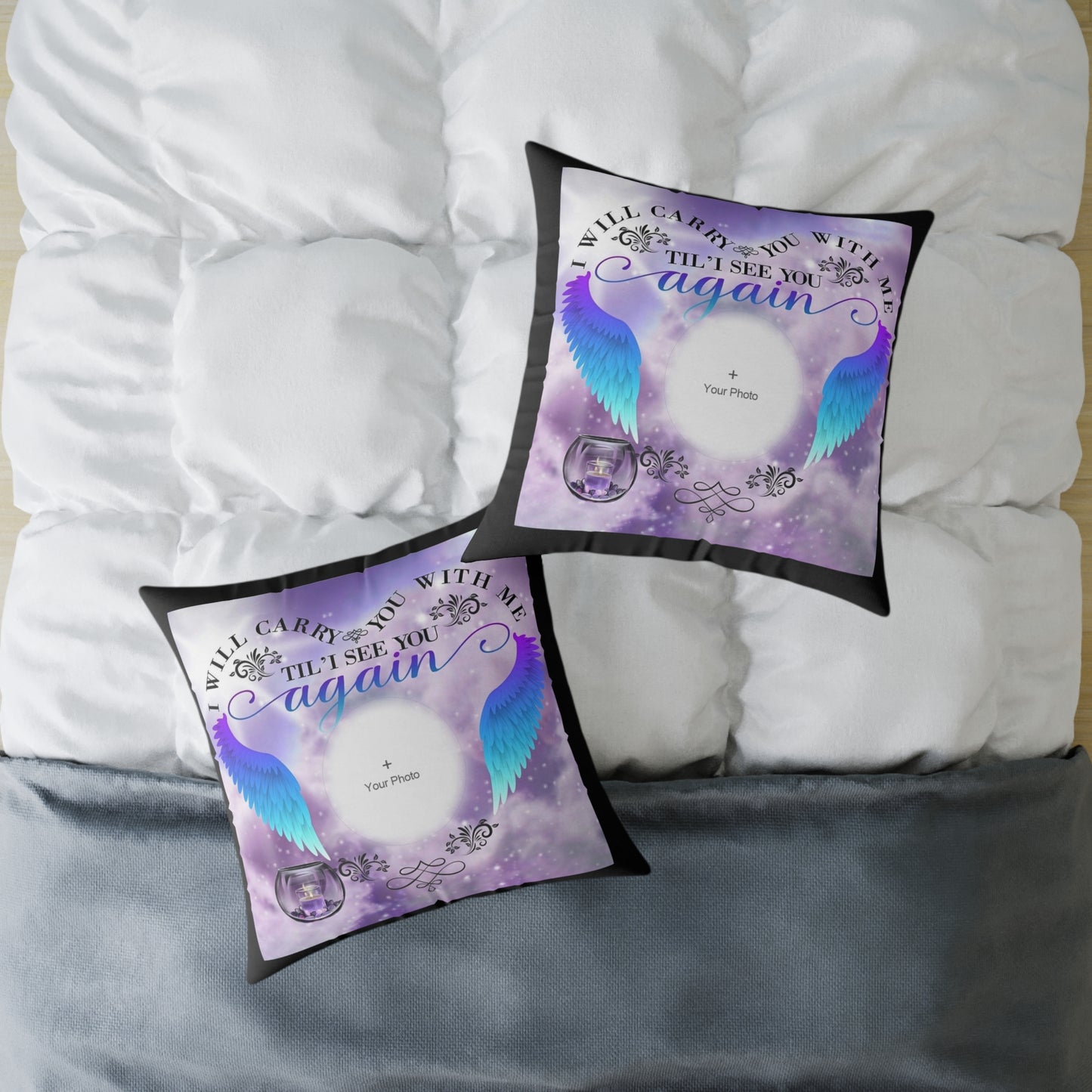 Square Pillow Personalized Memorial - 2 Sided Image Customizable