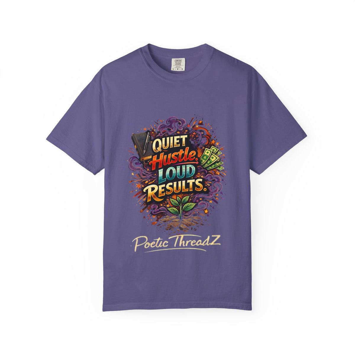 Quiet Hustle Loud Results T-Shirt — Motivational Graphic Tee