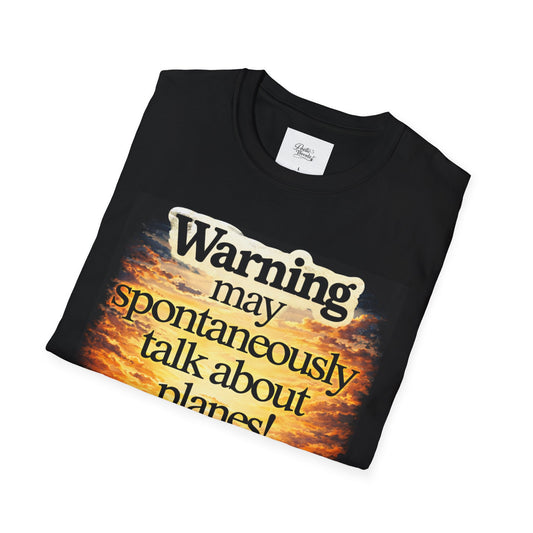 Aviation T-Shirt - "Warning May Spontaneously Talk About Planes" Pilot Tee