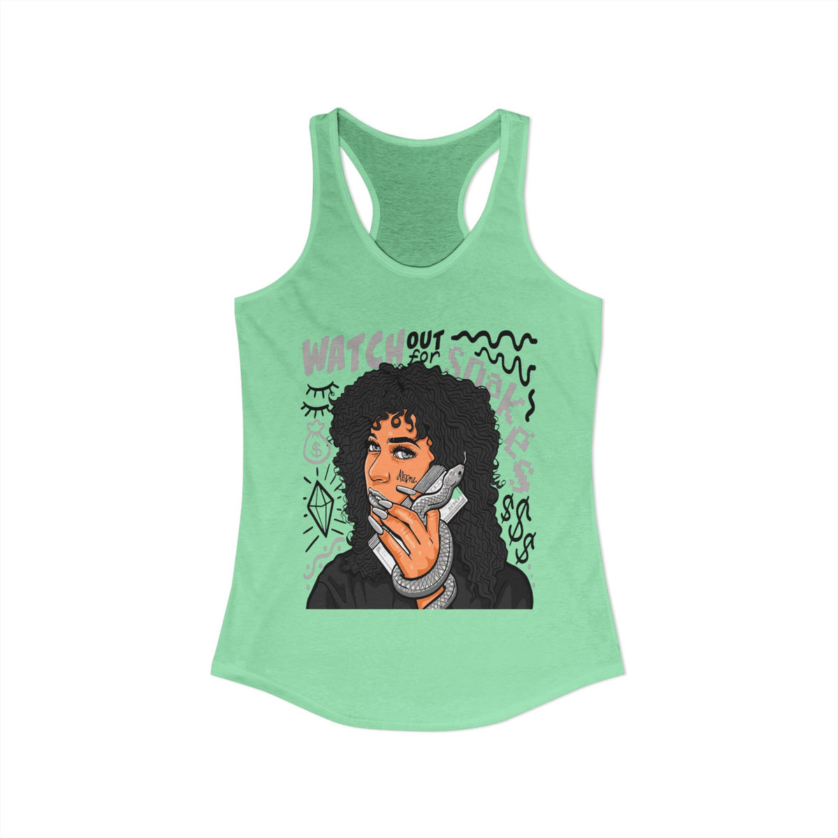 Watch Out Graphic Women's Racerback Tank Top – Trendy Summer Style
