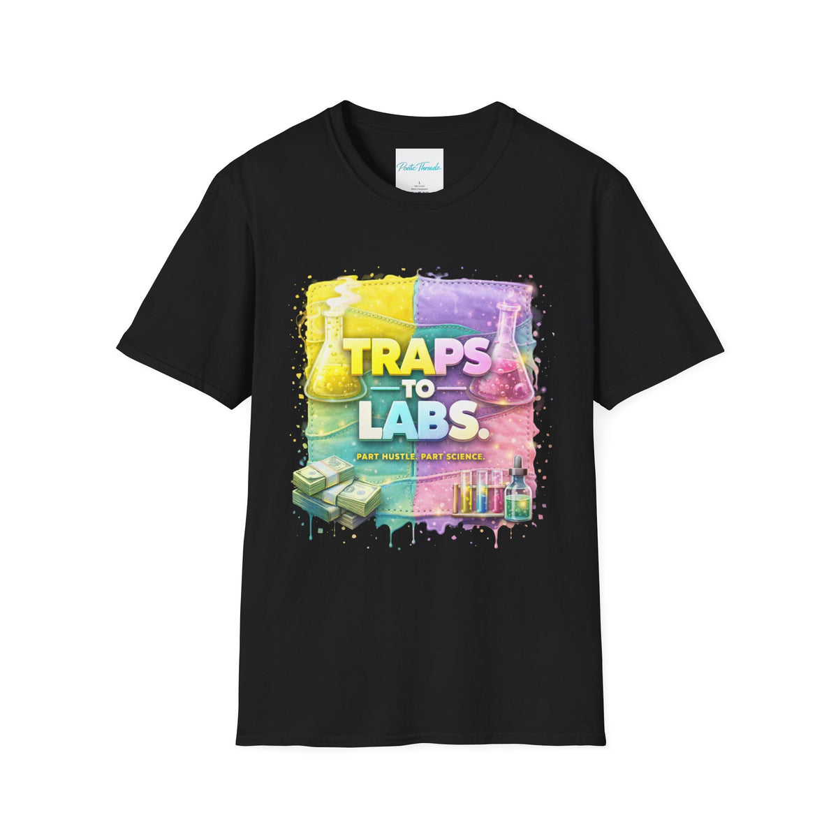 Traps to Labs Graphic T‑Shirt — Colorful Chemistry Streetwear