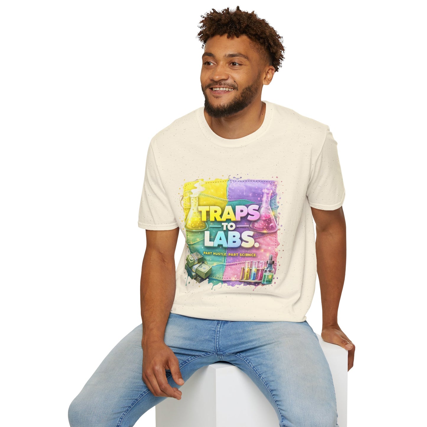 Traps to Labs Graphic T‑Shirt — Colorful Chemistry Streetwear
