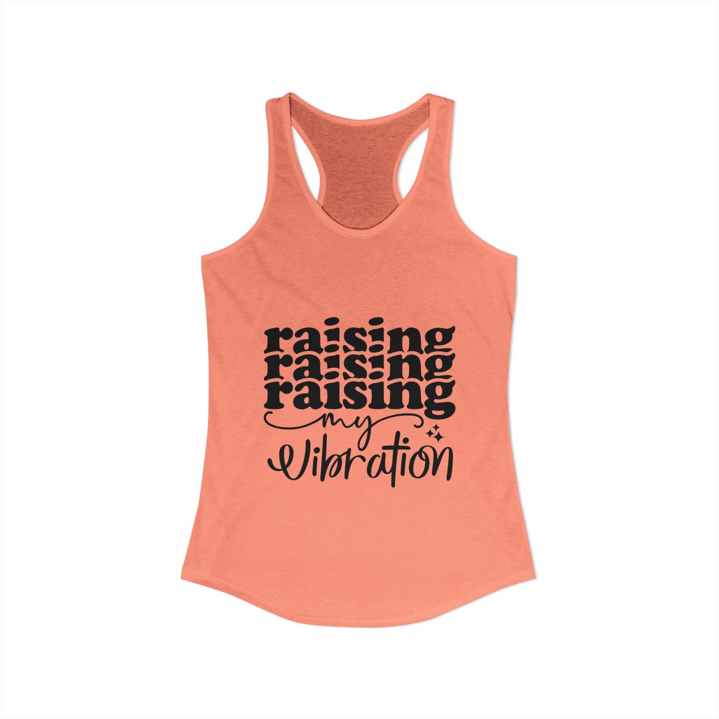 Raising My Vibration Racerback Tank, Motivational Workout Top, Yoga Wear, Gift for Wellness Lovers, Inspirational Apparel