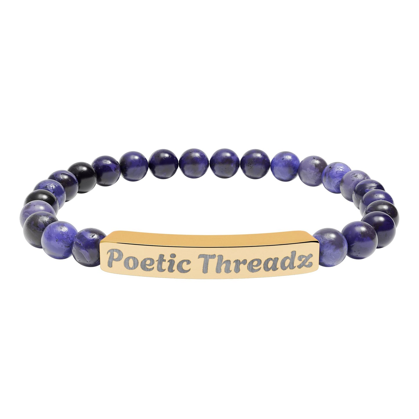 Bracelet Personalized Engraved Stone Stretch Bar