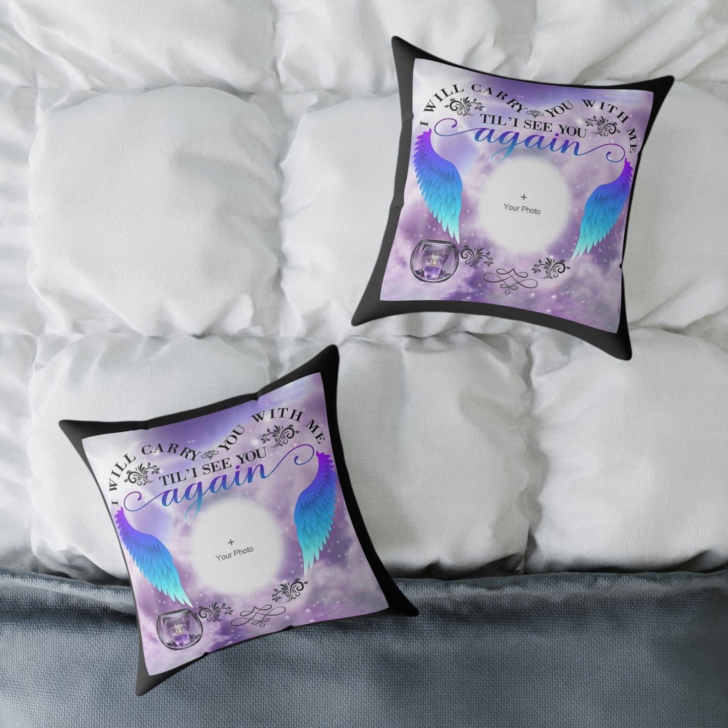 Square Pillow Personalized Memorial - 2 Sided Image Customizable
