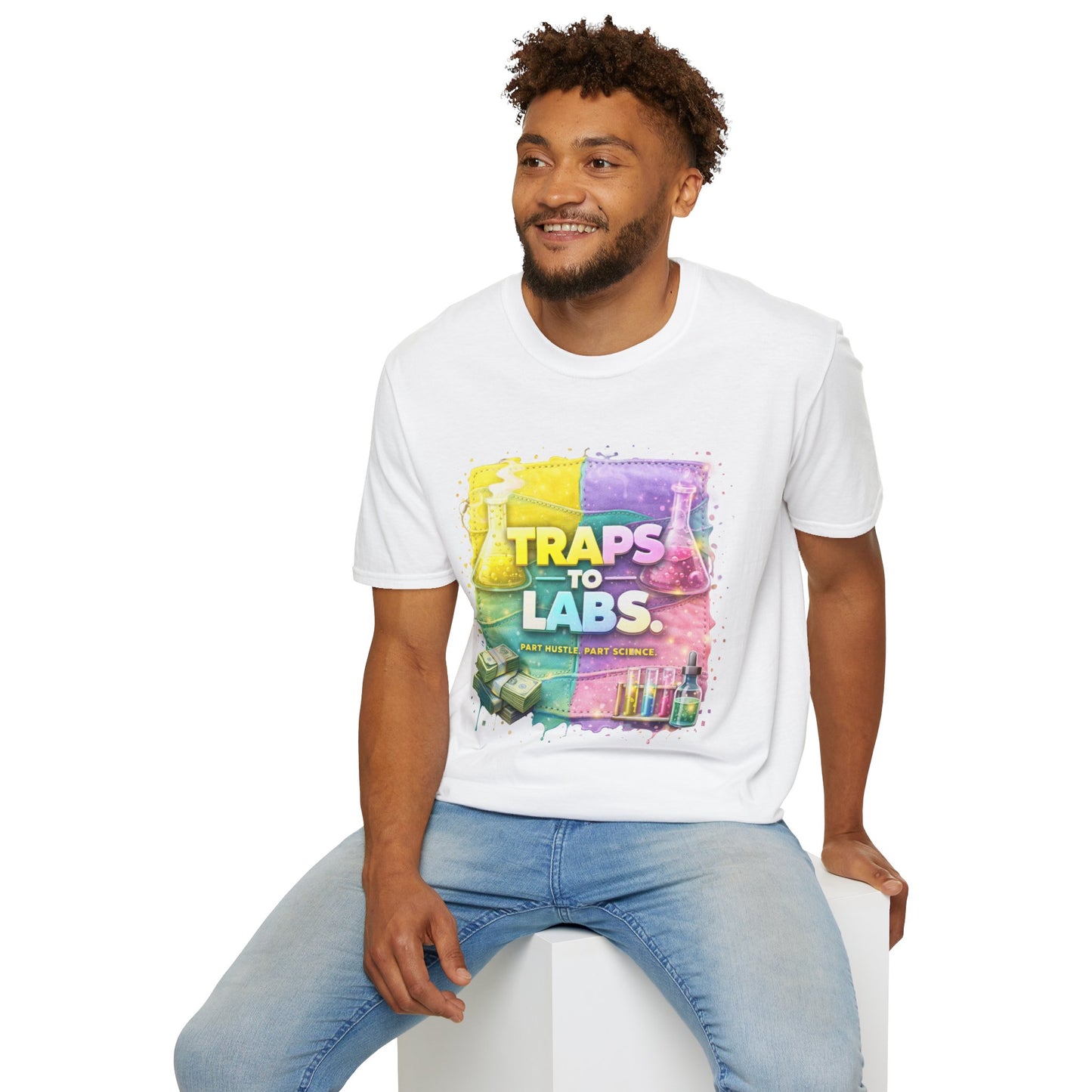 Traps to Labs Graphic T‑Shirt — Colorful Chemistry Streetwear