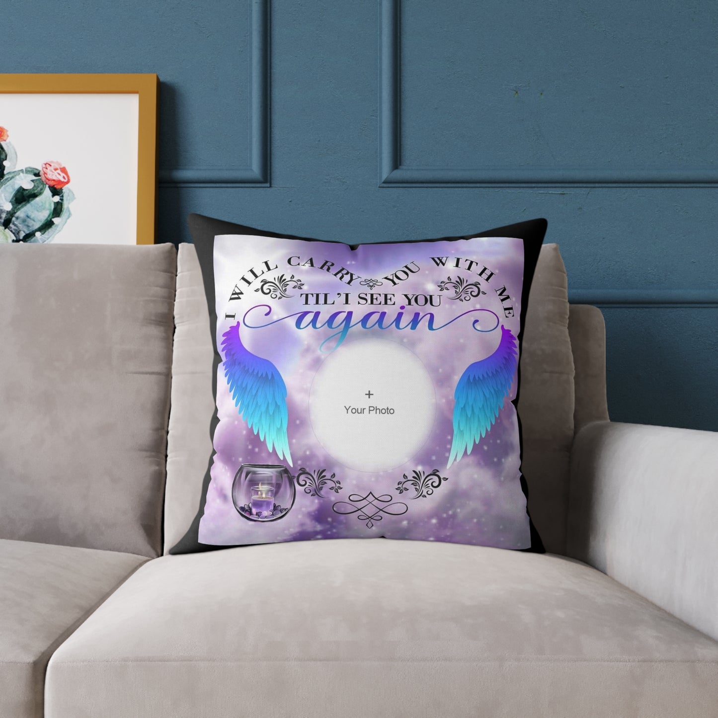 Square Pillow Personalized Memorial - 2 Sided Image Customizable