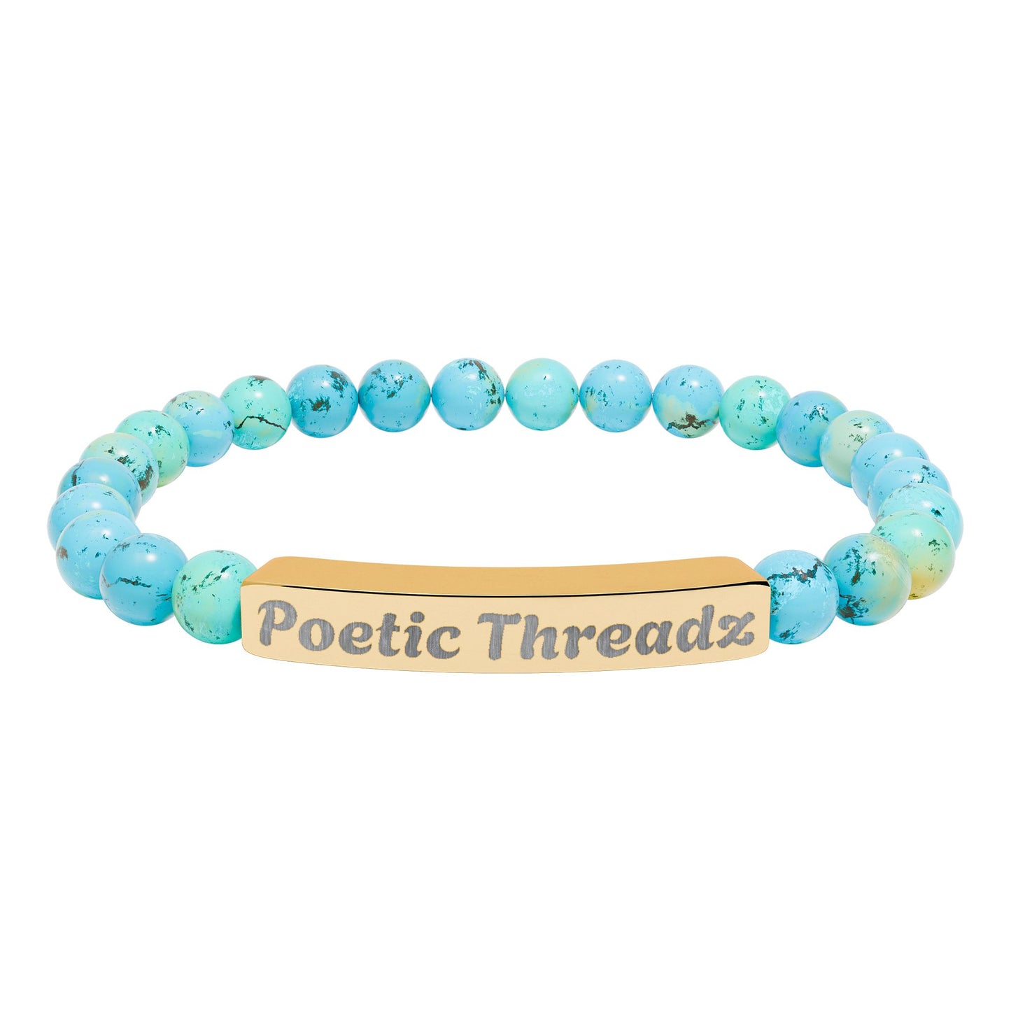 Bracelet Personalized Engraved Stone Stretch Bar