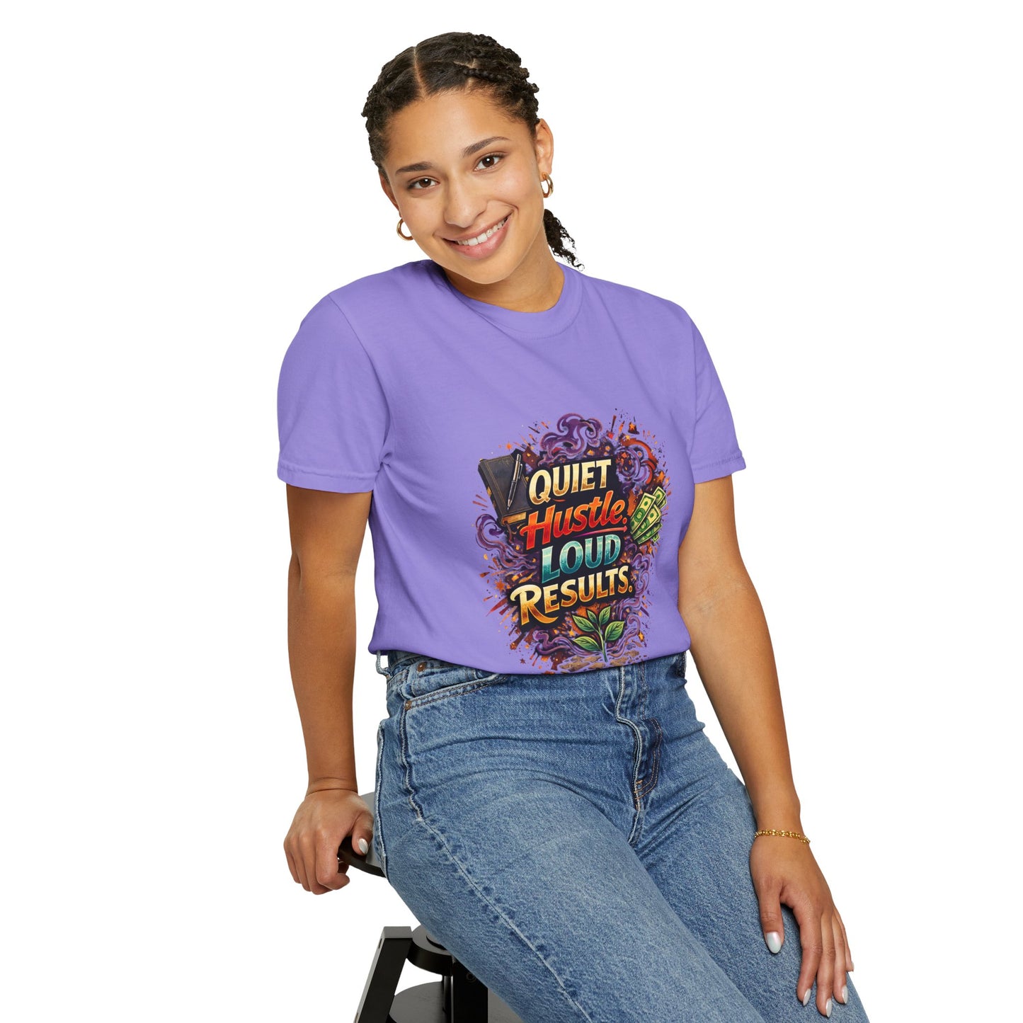 Quiet Hustle Loud Results T-Shirt — Motivational Graphic Tee
