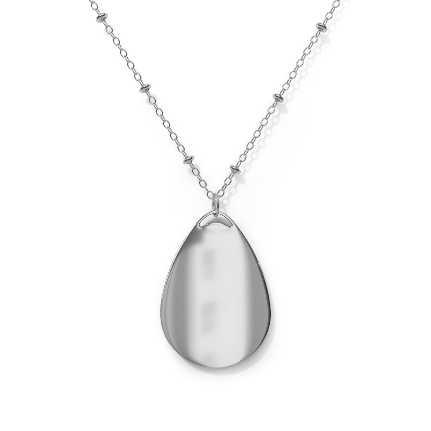 Oval Necklace - 'Don't Panic, God Is In Control' Inspirational Teardrop Pendant (Isaiah 41:10)