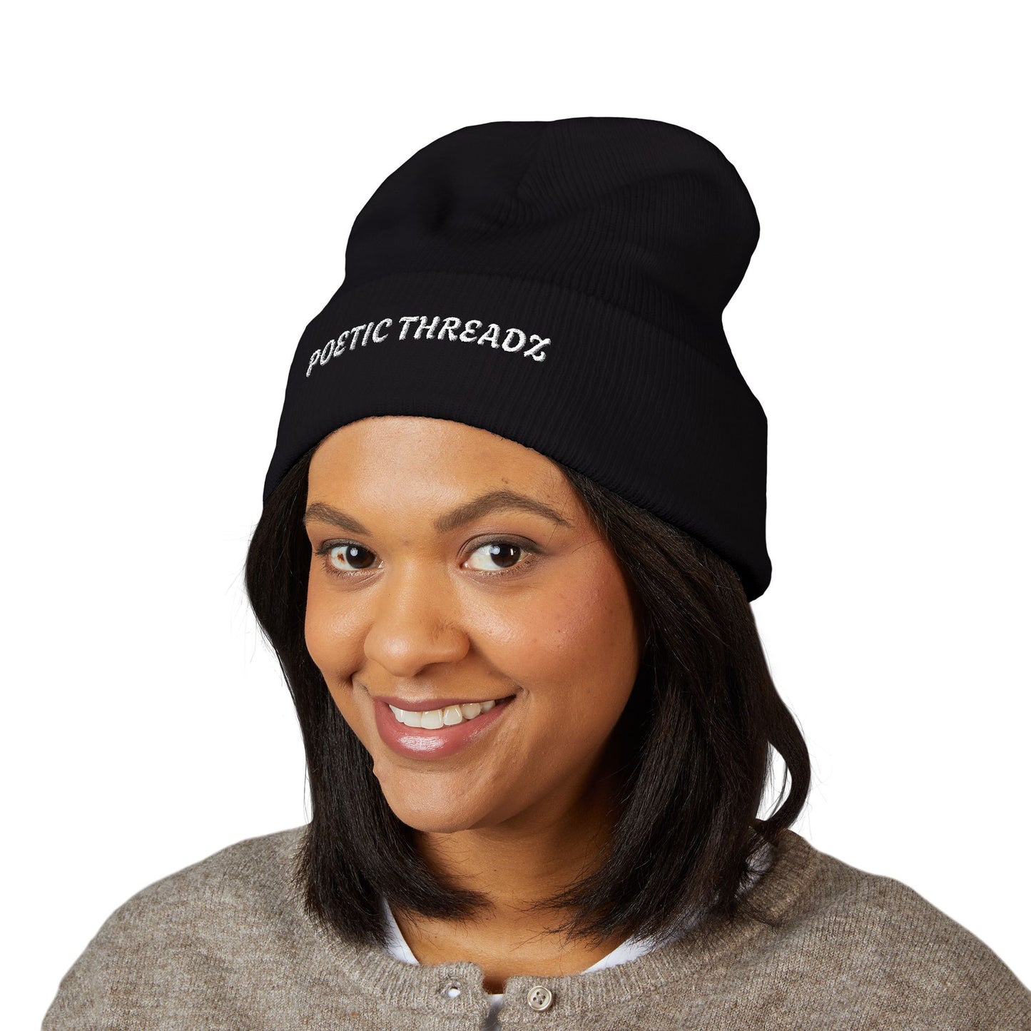 Beanie Hat - POETIC THREADZ Embroidered Classic Cuffed Beanie