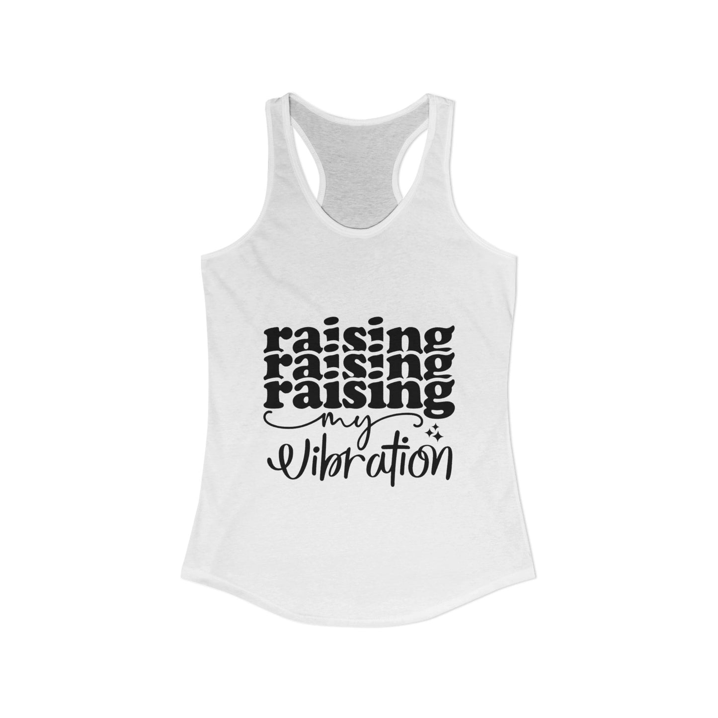 Raising My Vibration Racerback Tank, Motivational Workout Top, Yoga Wear, Gift for Wellness Lovers, Inspirational Apparel