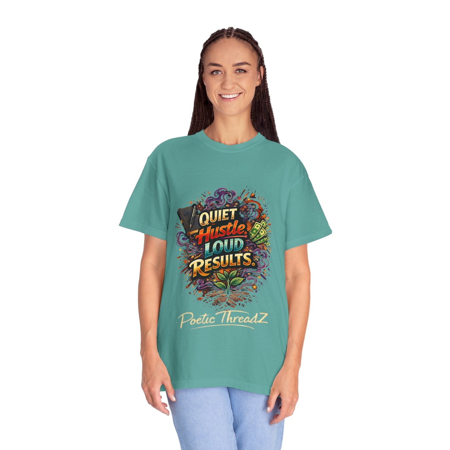 Quiet Hustle Loud Results T-Shirt — Motivational Graphic Tee