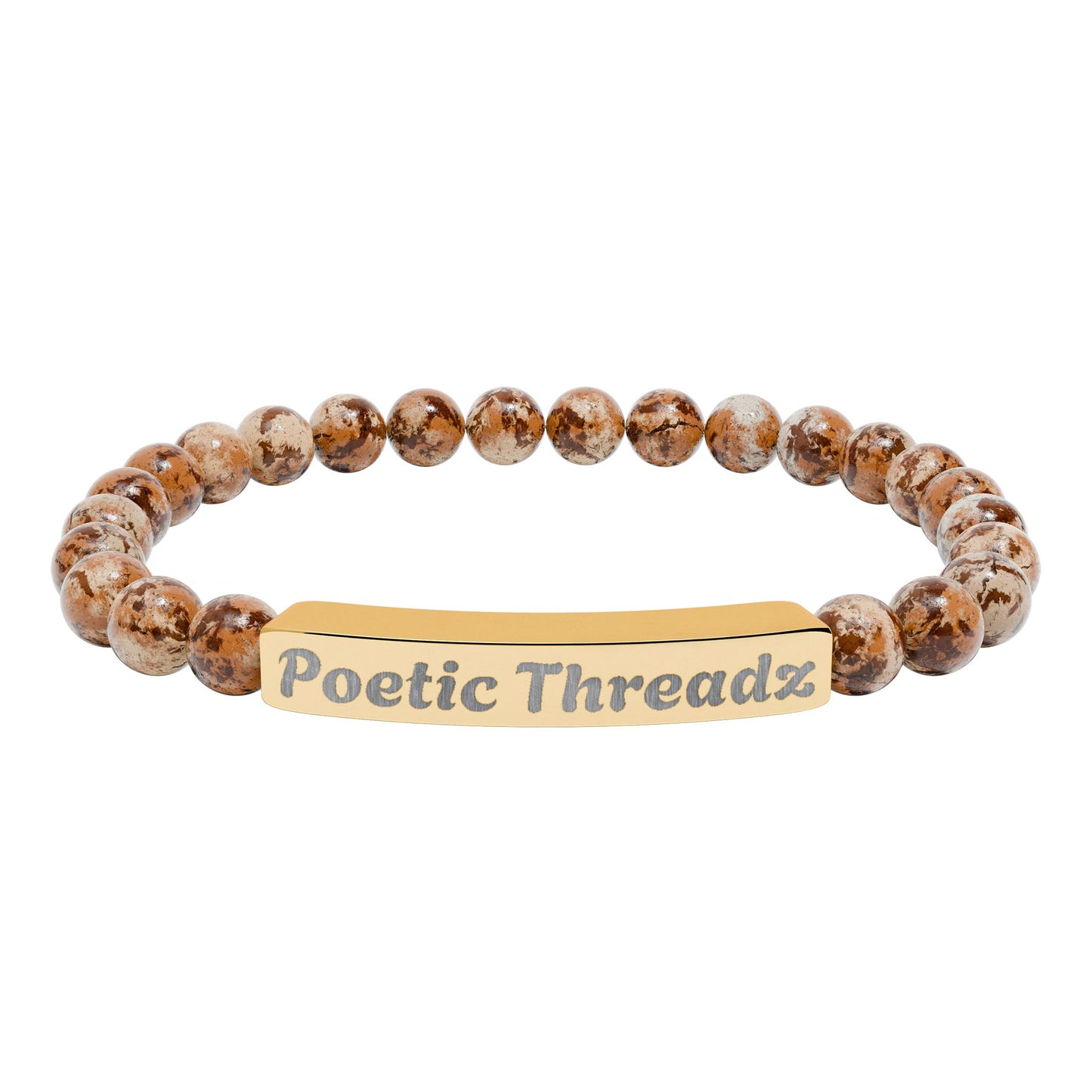 Bracelet Personalized Engraved Stone Stretch Bar