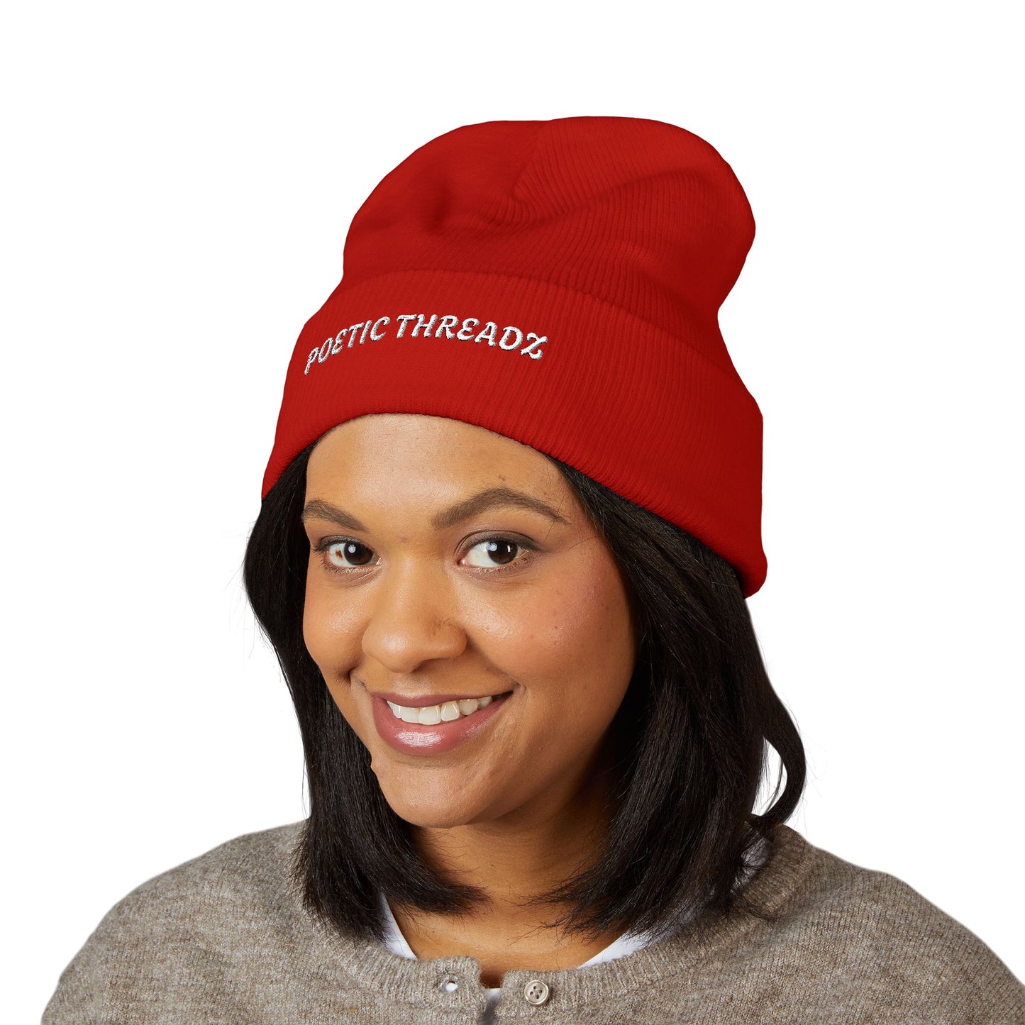 Beanie Hat - POETIC THREADZ Embroidered Classic Cuffed Beanie