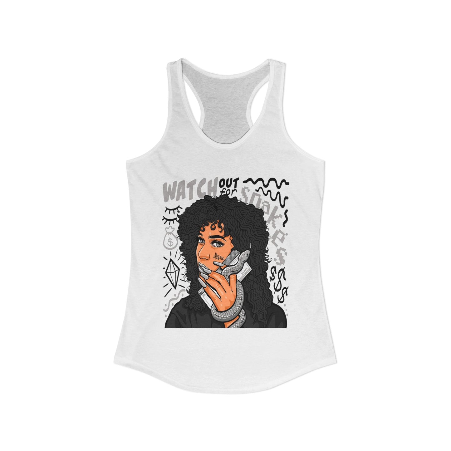 Watch Out Graphic Women's Racerback Tank Top – Trendy Summer Style