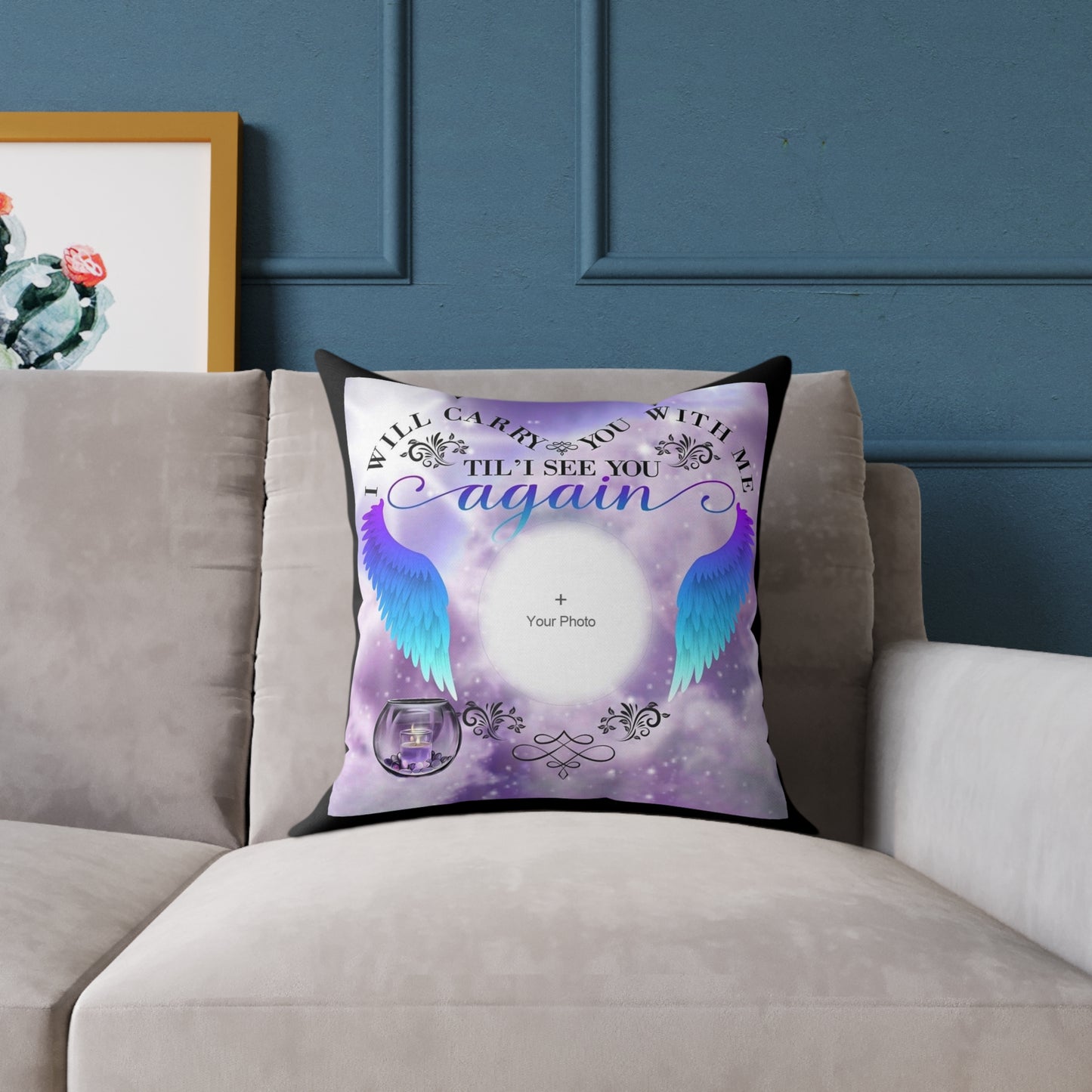 Square Pillow Personalized Memorial - 2 Sided Image Customizable