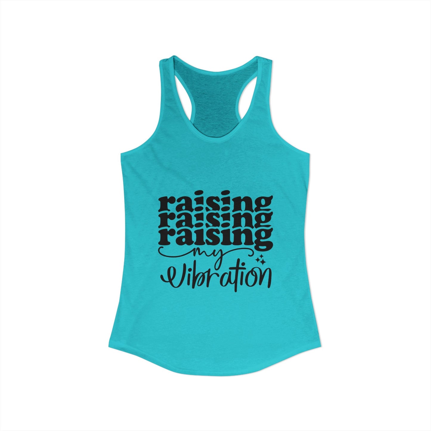 Raising My Vibration Racerback Tank, Motivational Workout Top, Yoga Wear, Gift for Wellness Lovers, Inspirational Apparel
