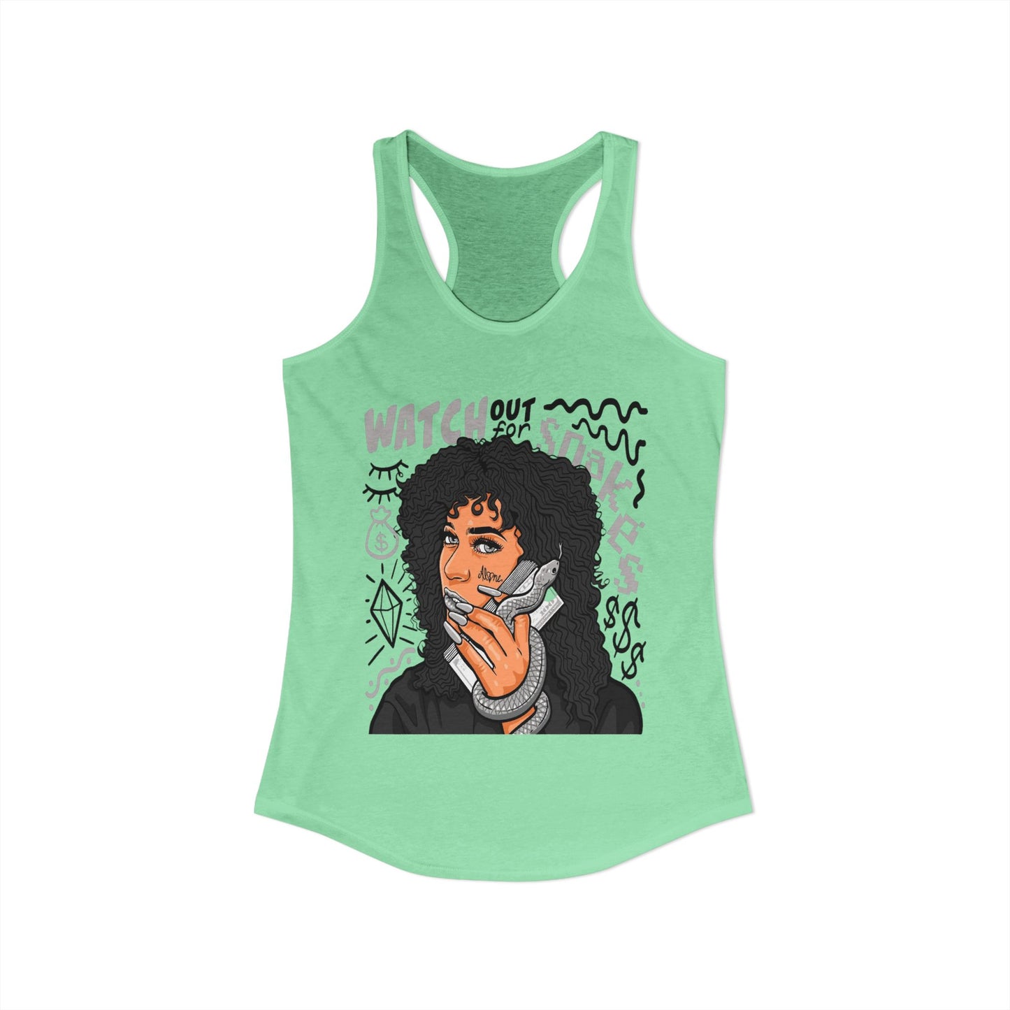 Watch Out Graphic Women's Racerback Tank Top – Trendy Summer Style