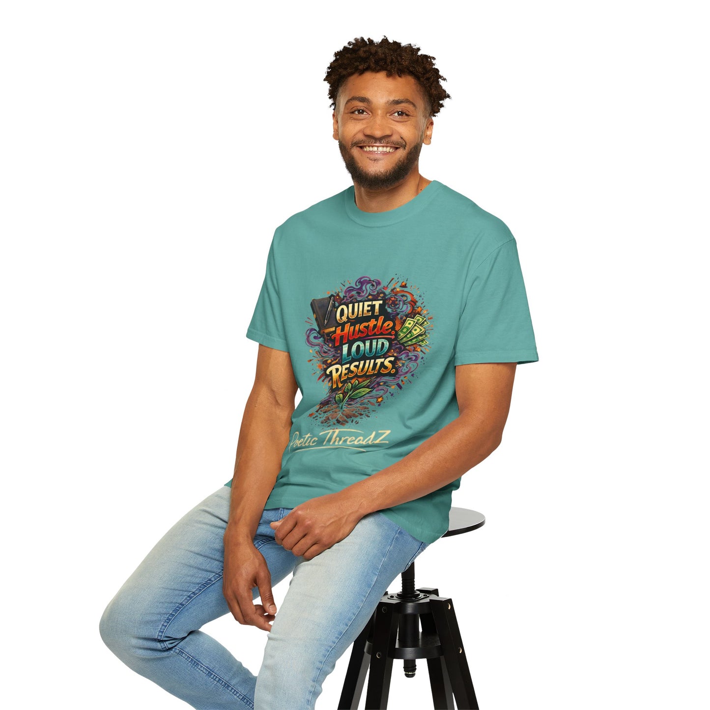Quiet Hustle Loud Results T-Shirt — Motivational Graphic Tee