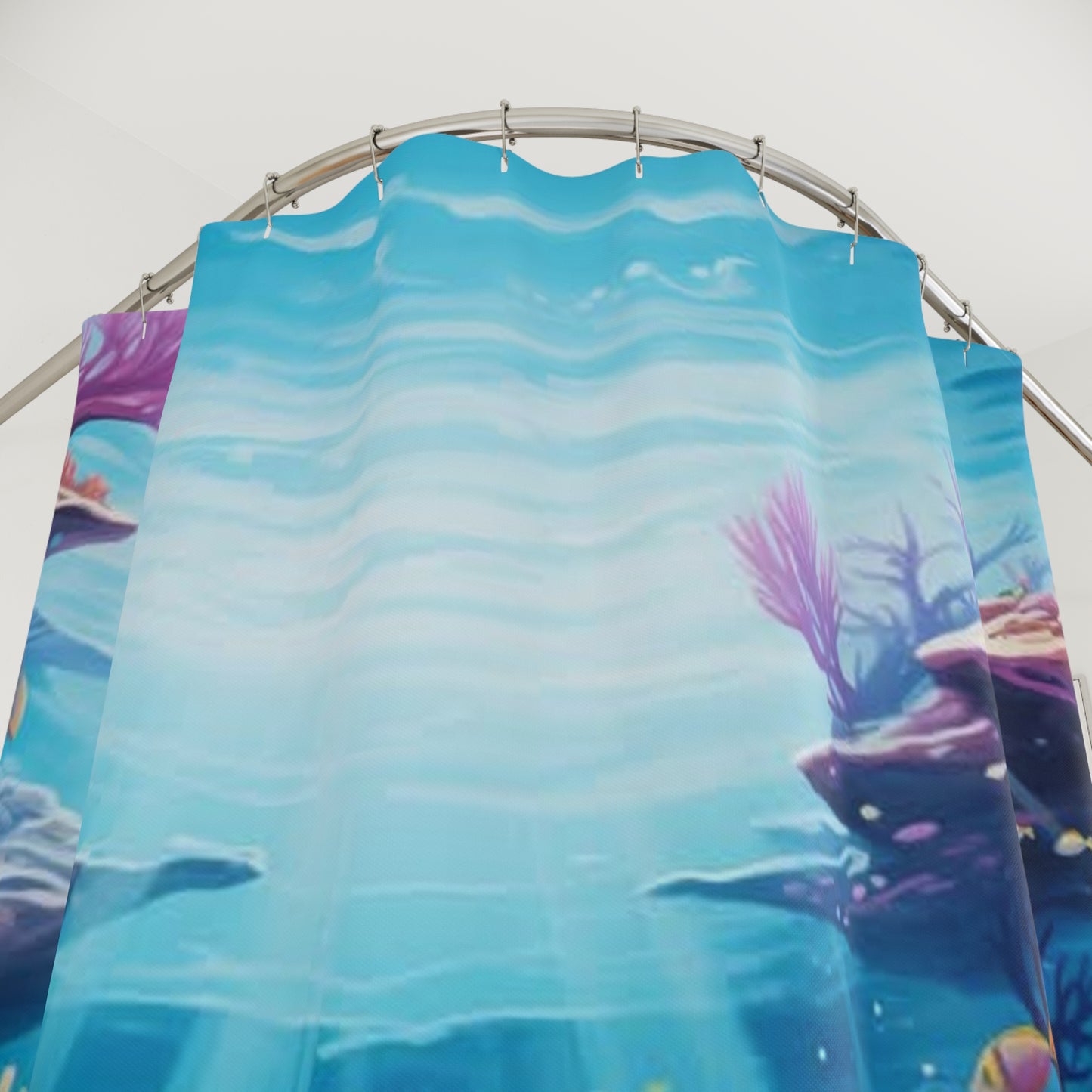 Colorful Underwater Ocean Scene Shower Curtain – Vibrant Marine Life Décor