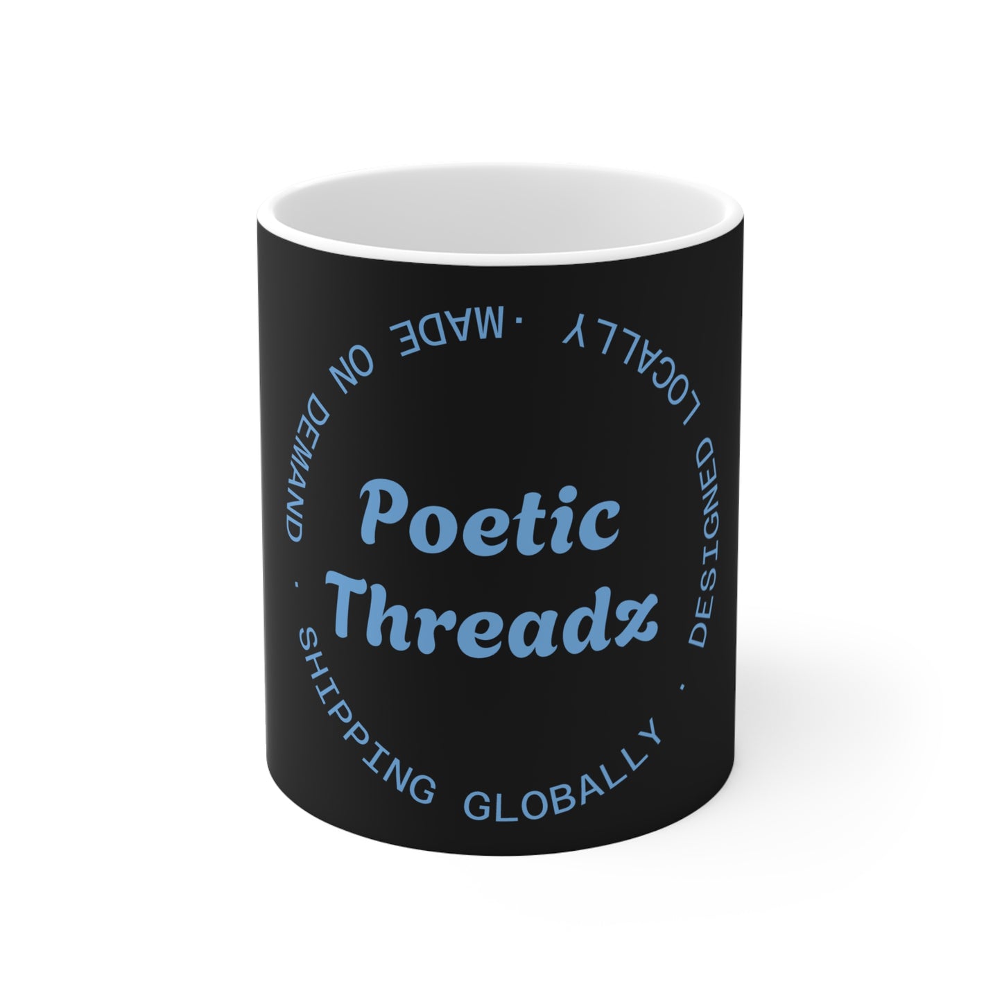 POETIC THREADZ Personalized 11oz Coffee Mug — Custom Name Option