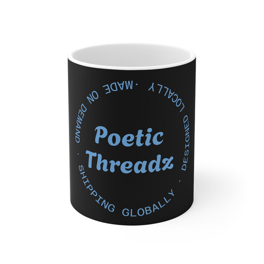 POETIC THREADZ Personalized 11oz Coffee Mug — Custom Name Option