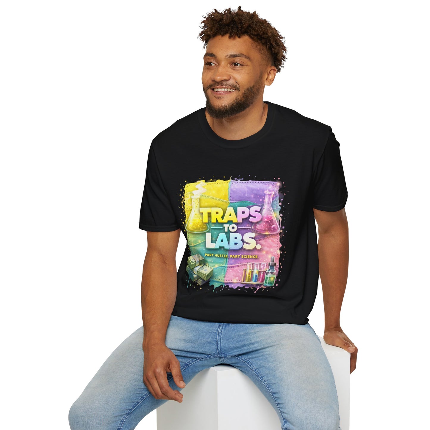 Traps to Labs Graphic T‑Shirt — Colorful Chemistry Streetwear