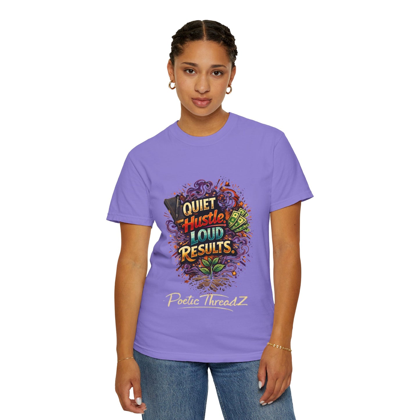 Quiet Hustle Loud Results T-Shirt — Motivational Graphic Tee