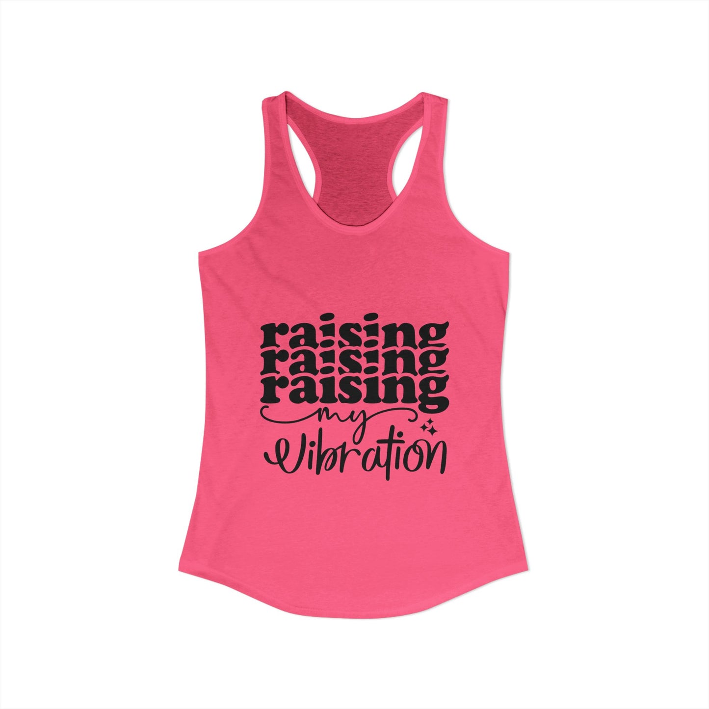 Raising My Vibration Racerback Tank, Motivational Workout Top, Yoga Wear, Gift for Wellness Lovers, Inspirational Apparel
