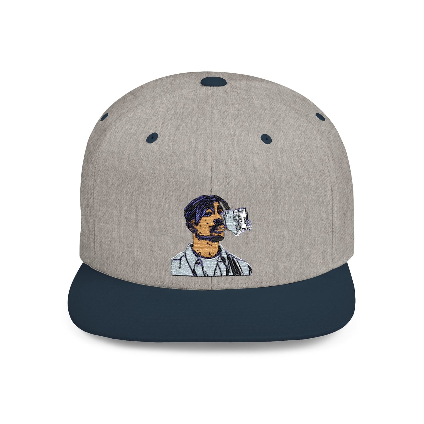 Stylish Flat Bill Snapback Hat with Unique Embroidered Design