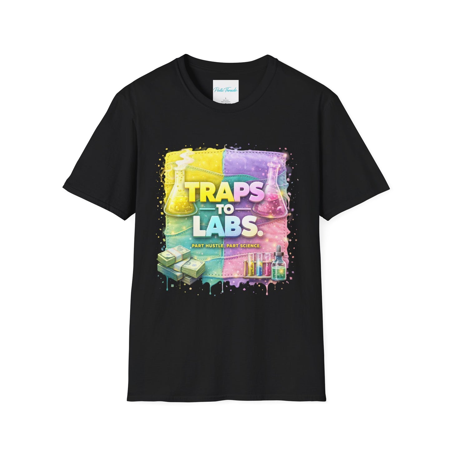 Traps to Labs Graphic T‑Shirt — Colorful Chemistry Streetwear