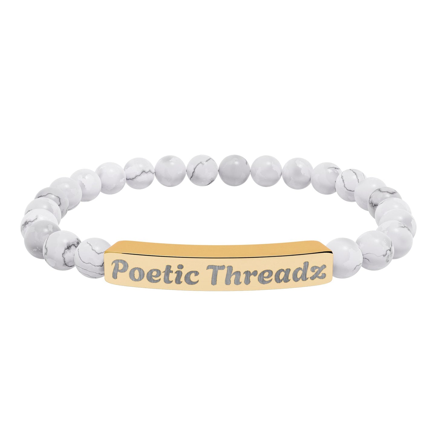 Bracelet Personalized Engraved Stone Stretch Bar