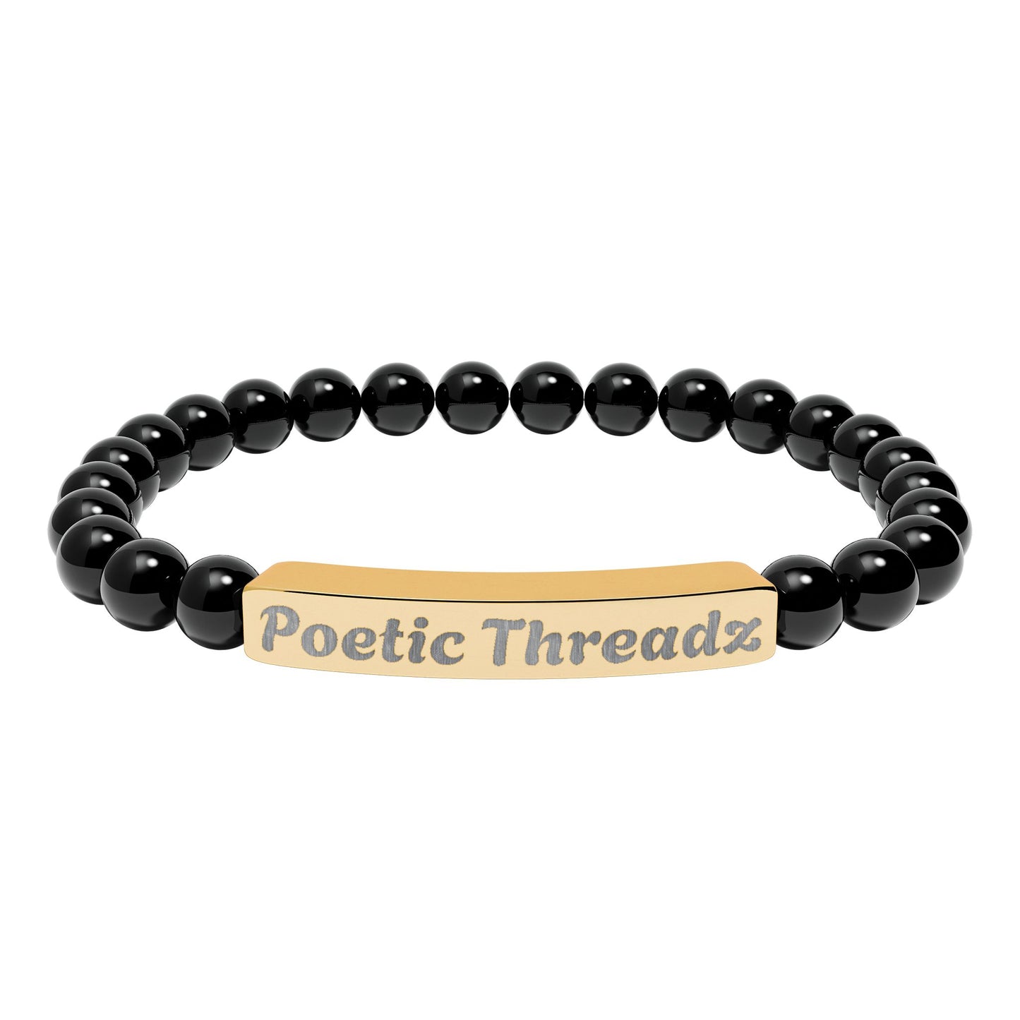 Bracelet Personalized Engraved Stone Stretch Bar