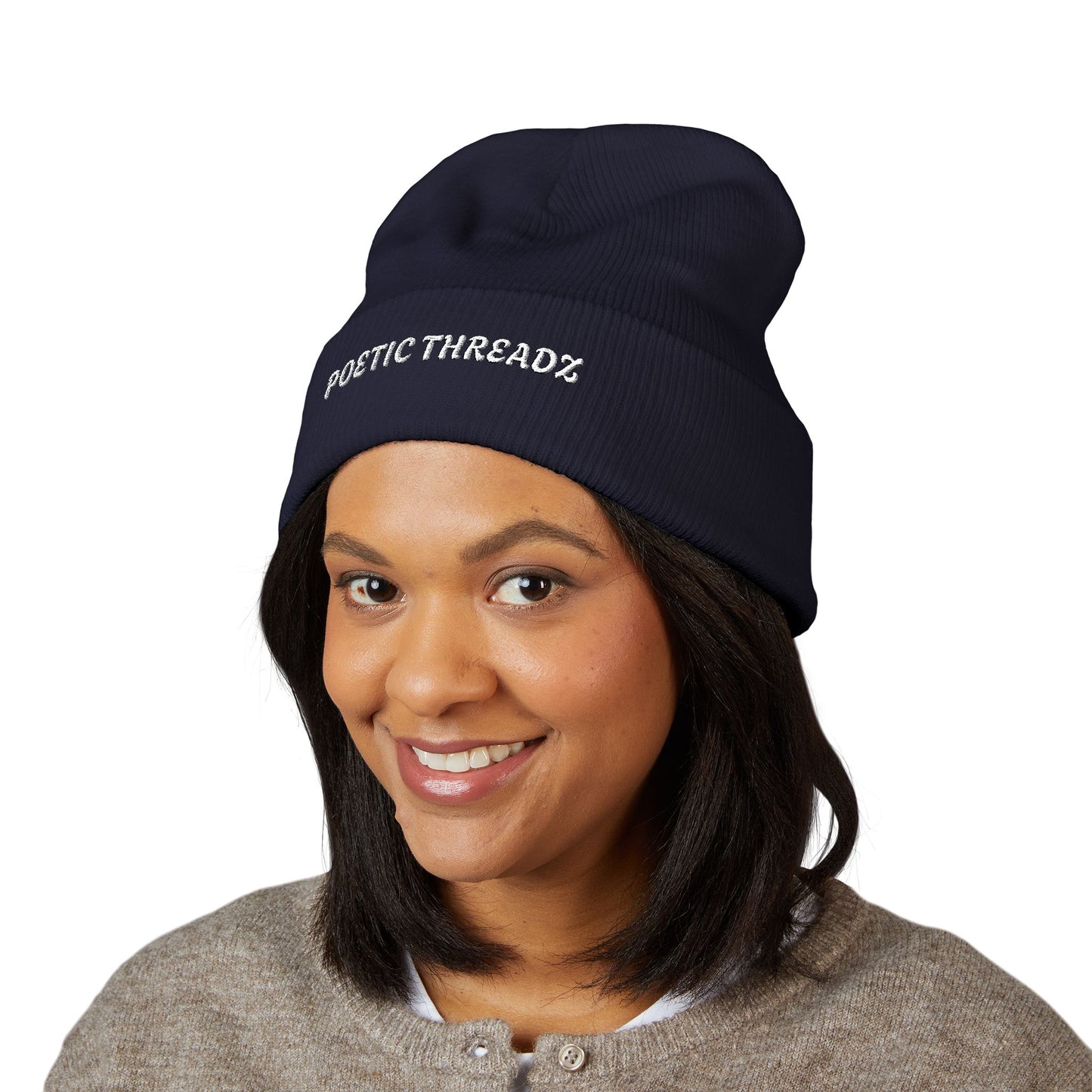 Beanie Hat - POETIC THREADZ Embroidered Classic Cuffed Beanie