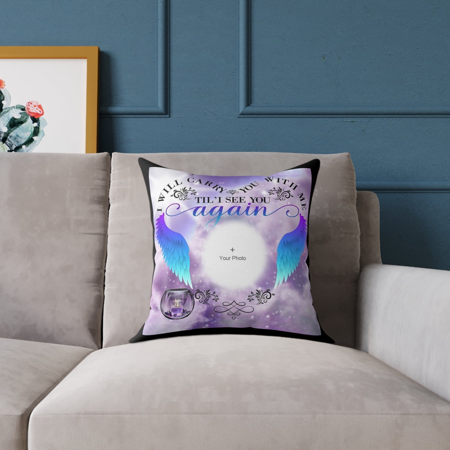 Square Pillow Personalized Memorial - 2 Sided Image Customizable