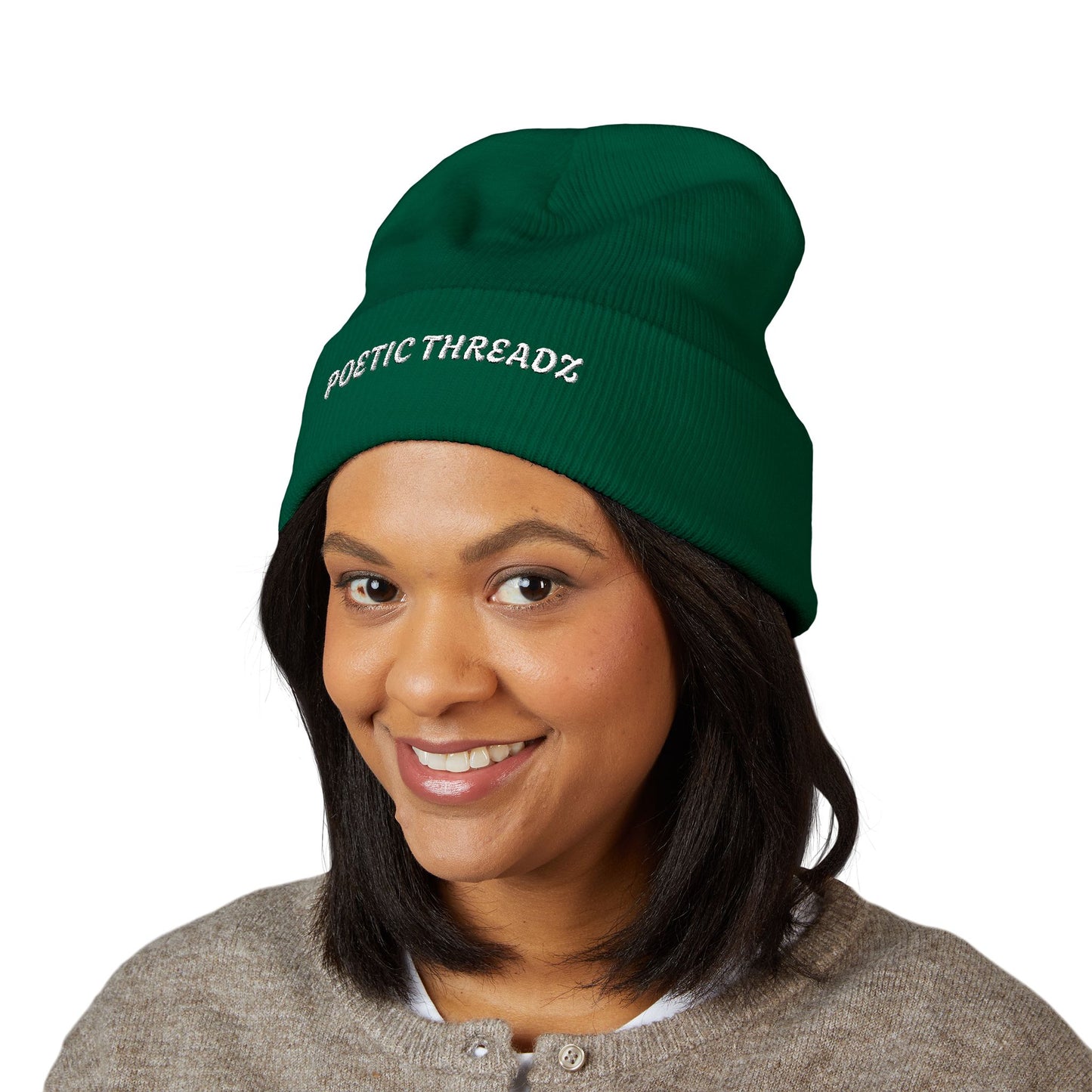 Beanie Hat - POETIC THREADZ Embroidered Classic Cuffed Beanie